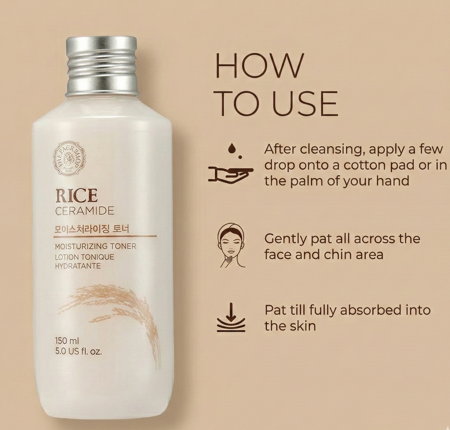 The Face Shop Rice & Ceramide Moisturizing Toner 150mL - Busan Essnce
